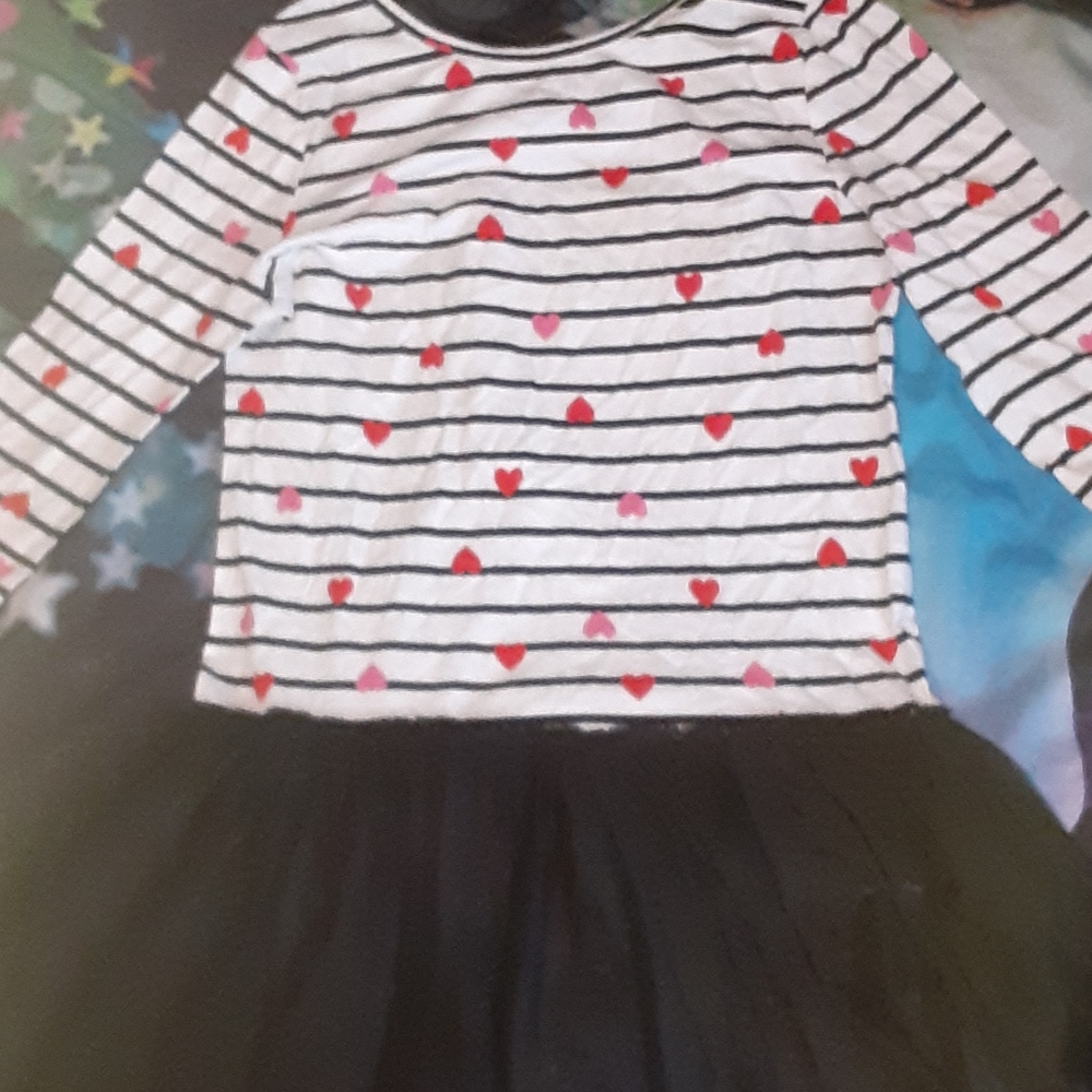 Black heart strip dress